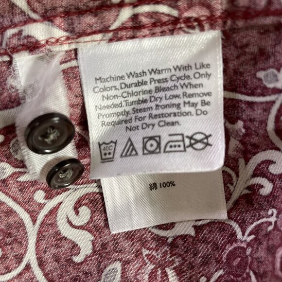 Mens Eddie Bauer Button Down Dress Shirt Floral Top Size L Wrinkle Resistant u - Picture 10 of 11